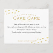 Carte De Remerciements Instructions de soin de gâteau à points de paillet (Devant)