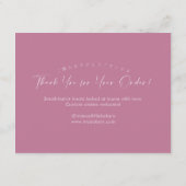 Carte De Remerciements Instructions de soin de gâteau de script Rose Pous (Dos)