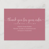 Carte De Remerciements Instructions de soin de pain de script rose simple (Dos)