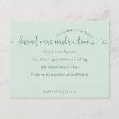 Carte De Remerciements Instructions de soin de pain Simple Green Script B (Devant)