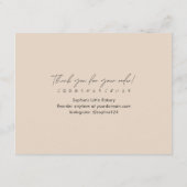 Carte De Remerciements Instructions de soin du pain Beige Simple Script (Dos)