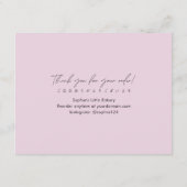 Carte De Remerciements Instructions de soin du pain Rose Simple Script (Dos)