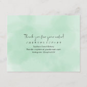 Carte De Remerciements Instructions de soin du pain Simple Green aquarell (Dos)