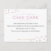Carte De Remerciements Instructions de soin pour gâteau à points scintill (Devant)