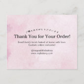 Carte De Remerciements Instructions de soin pour gâteau macaron rose rust (Dos)