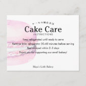 Carte De Remerciements Instructions de soin pour gâteau macaron rose rust (Devant)