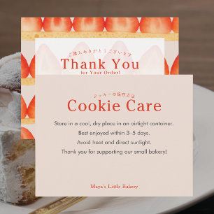 Carte De Remerciements Instructions de soin pour les cookies à couche de