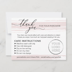 Carte De Remerciements Instructions de soins pour petites entreprises Sim