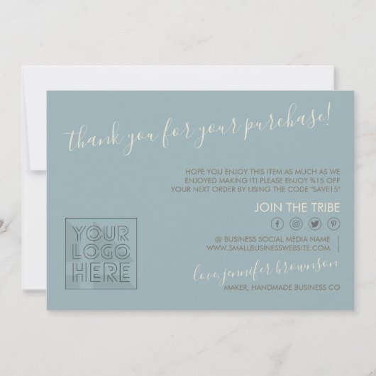 Carte De Remerciements Instructions d'entretien de bougue avec QR code et (Devant)