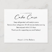 Carte De Remerciements Instructions d'entretien de gâteau de script arc-e (Devant)