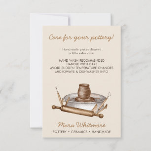 Carte De Remerciements Instructions d'entretien de la poterie en argile r