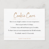 Carte De Remerciements Instructions d'entretien des cookies Kraft Simple  (Devant)