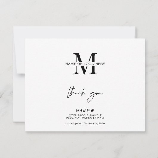 Carte De Remerciements Instructions sur les côtelettes de gâteau Boulange (Dos)