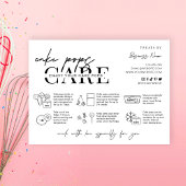 Carte De Remerciements Instructions sur les côtelettes de gâteau Boulange