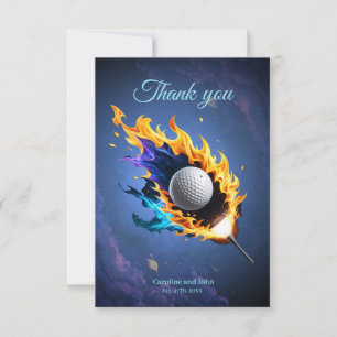 Carte De Remerciements Intensité flamboyante : La balle de golf en action