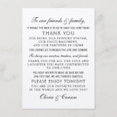 Carte De Remerciements Invité moderne Kraft et Mariage de script noir (Devant)