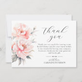 Carte De Remerciements Invités de la Baby Shower rose pivoines rose (Devant)