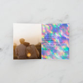 Carte De Remerciements Iridescente Ultra Moderne Mariage Monogramme (Intérieur)