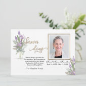 Carte De Remerciements Iris - Remerciement de sympathie or personnalisé a (Debout devant)