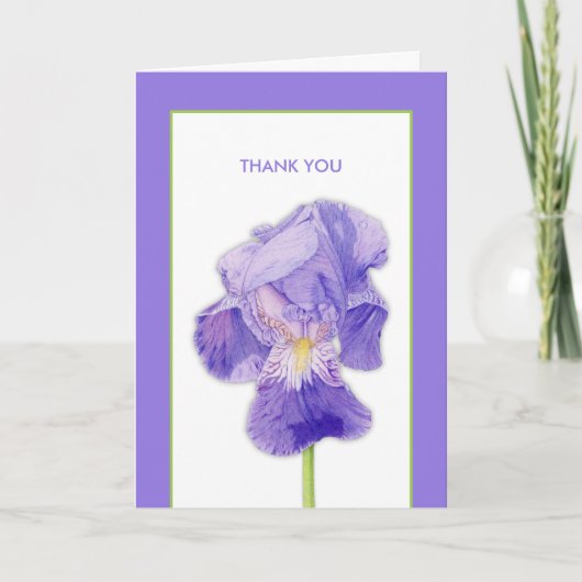 Carte de remerciements Iris violet (Devant)
