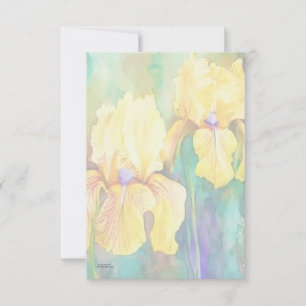Carte De Remerciements Irises Jaunes