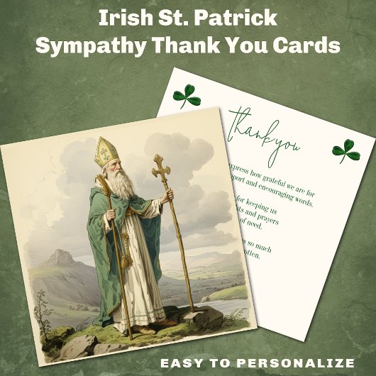 Carte De Remerciements Irish St Patrick Condolence de sympathie religieus