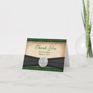 Carte De Remerciements Irish Tartan Celtic Claddagh Wedding Thank