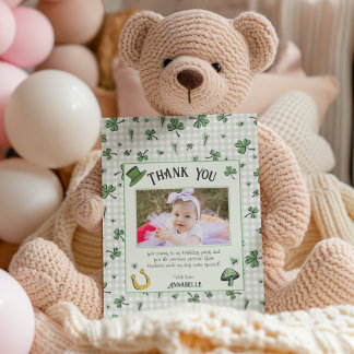 Carte De Remerciements Irlandais Green Clovers et Anniversaire de enfant