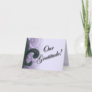 Carte De Remerciements "iron fleur de lis" lilas vous remercient des