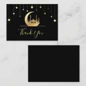 Carte de remerciements islamique de l'or noir (Devant / Derrière)