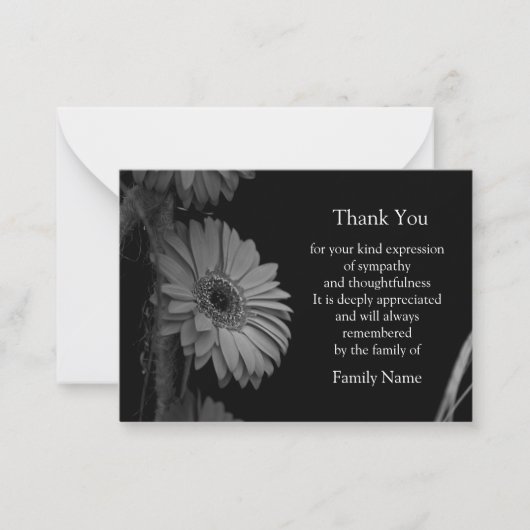 Carte de remerciements isolée de tournesol (Devant)