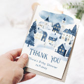 Carte De Remerciements It Takes a Village Winter Snow Baby Shower