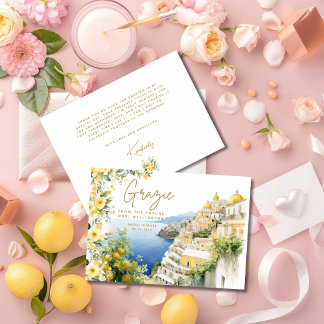 Carte De Remerciements Italie Méditerranéenne Positano Enterrement de Vie