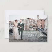 Carte De Remerciements Italien Elegance Classic Script Deux Mariage Photo (Devant)