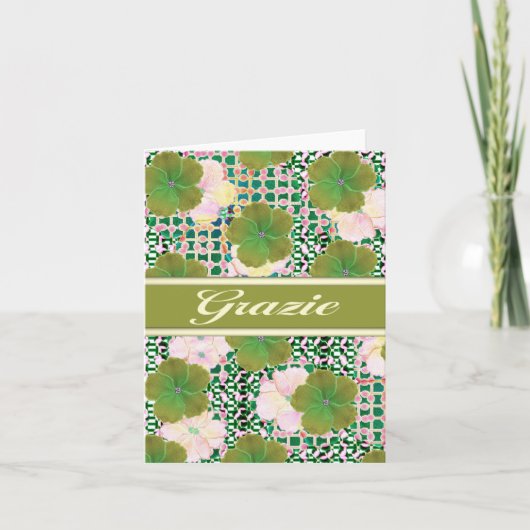 Carte de remerciements italien Grazie (Devant)