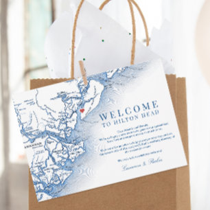 Carte De Remerciements Itinéraire de bienvenue du Mariage Hilton Head Nav