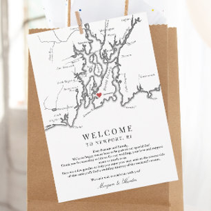 Carte De Remerciements Itinéraire de week-end de mariage à Newport RI
