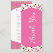 Carte de remerciements Itinéraire du jour de maria (Devant / Derrière)