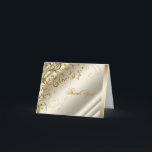 Carte De Remerciements Ivory and Gold Thank You Cards<br><div class="desc">Elegant ivory and gold swirl thank you cards. This beautiful beige and gold thank you card is easily customized for your event by simply choosing the "Customize it!" button to begin adding your event details, font style, font size & color, and wording. Please note - all of the stickers, cards...</div>