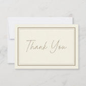Carte De Remerciements Ivory Cream Minimalist Frame Wedding (Devant)