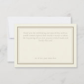 Carte De Remerciements Ivory Cream Minimalist Frame Wedding (Dos)