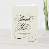 Carte De Remerciements Ivory Elegant Script Mariage Photo+Message (Devant)