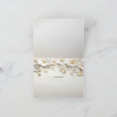 Carte De Remerciements Ivory White Floral Feuille or (Intérieur)