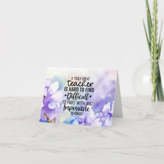Carte De Remerciements Jacaranda fleurs pour professeur (Devant)