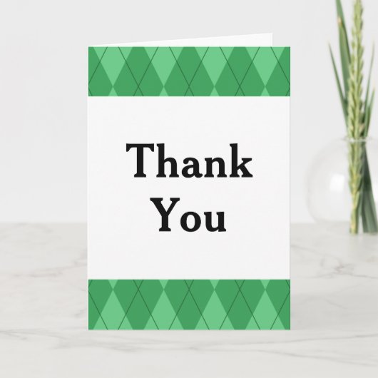 Carte de remerciements Jacquard vert (Devant)