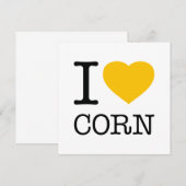 CARTE DE REMERCIEMENTS J'ADORE CORN (Devant / Derrière)