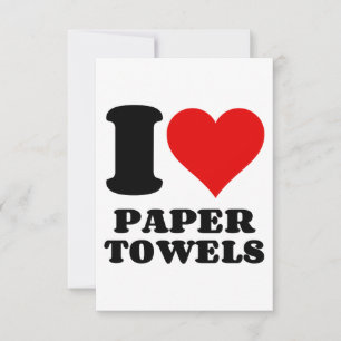 CARTE DE REMERCIEMENTS J'ADORE LES SERVIETTES DE PAPIER