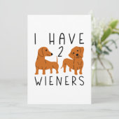 Carte De Remerciements J'Ai 2 Wieners (Debout devant)