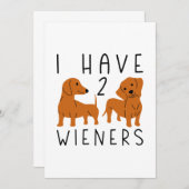 Carte De Remerciements J'Ai 2 Wieners (Devant / Derrière)