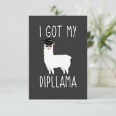 Carte De Remerciements J'Ai Obtenu Mon Dipllama Graduation Llama Pun (Debout devant)